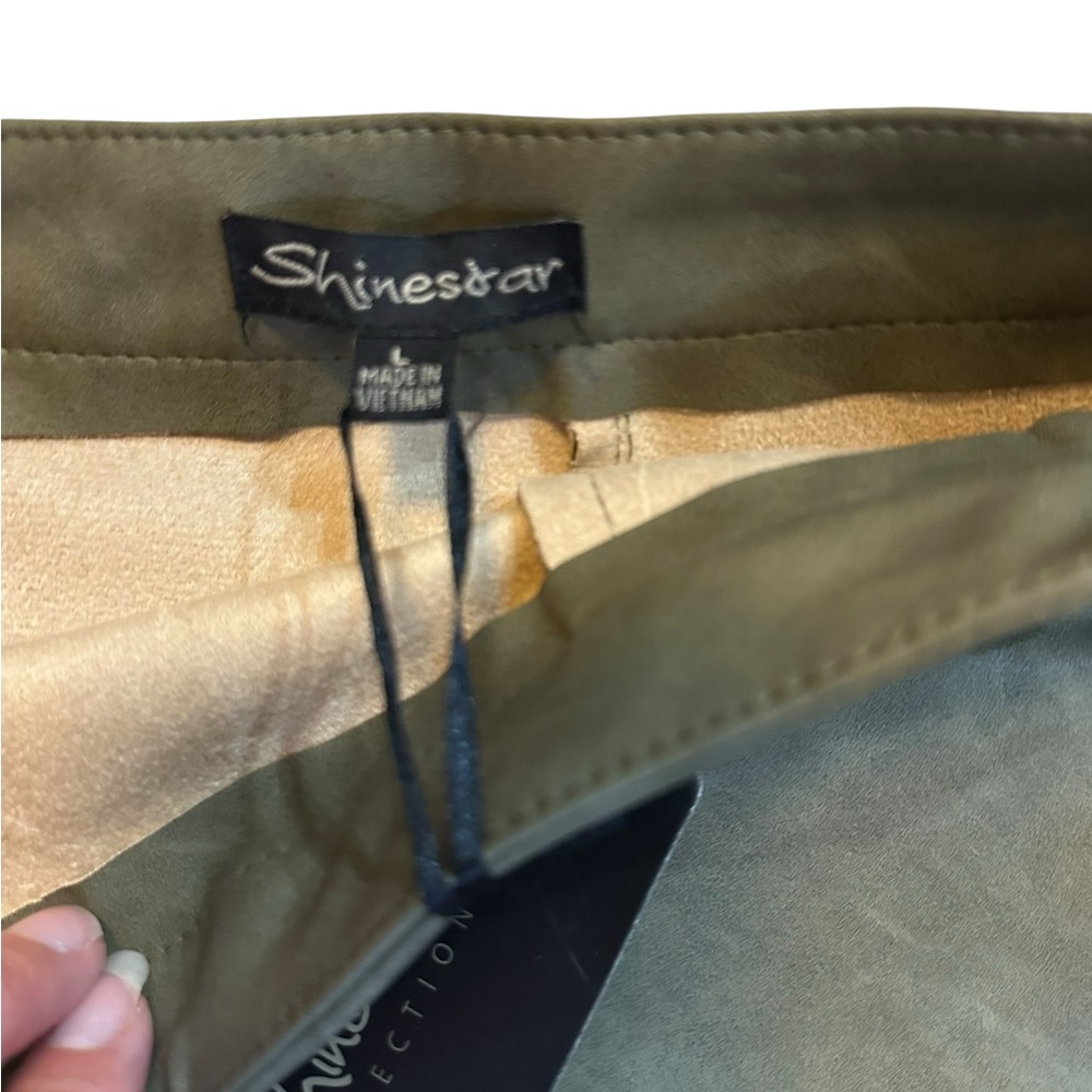 Shinestar Olive Green mini Women's Skirt size large new - Picture 6 of 6